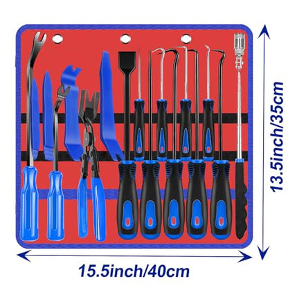 Keze 17 Pcs Hook and Pick Set Auto Trim Removal Tool Kit - color: Blue-17 Hook and Pick Set
