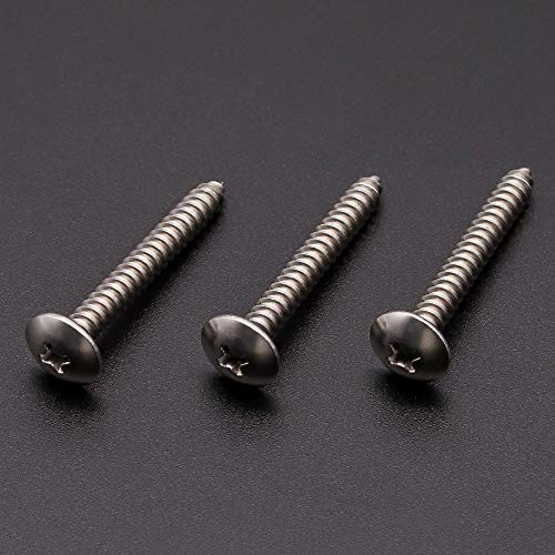 #10 x 1-1/4" Stainless Steel Truss Head Self Tapping Screws, 304 SS (18-8), Phillips Drive, Corrosion Resistant Screws for Wood, Metal & Sheet Metal Projects, 50 Pack - size: #10 x 1-1/4"