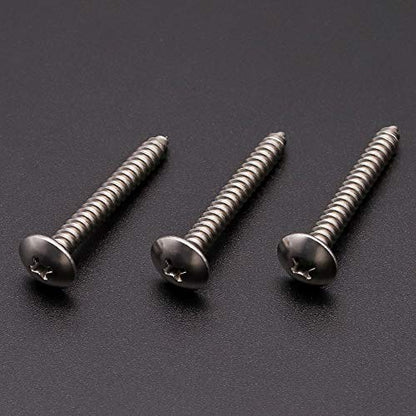 #10 x 1-3/4" Stainless Steel Truss Head Self Tapping Screws, 304 SS (18-8), Phillips Drive, Corrosion Resistant Screws for Wood, Metal & Sheet Metal Projects, 50 Pack - size: #10 x 1-3/4"