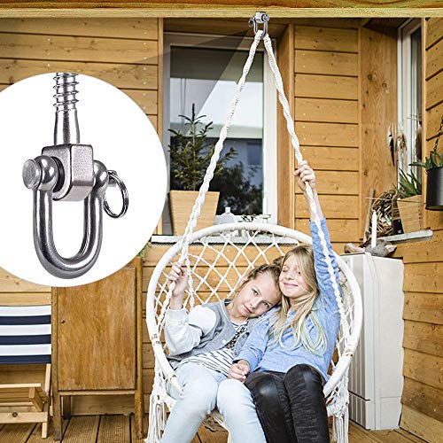 SELEWARE 2 Pack Swing Hangers Swing Set Hooks Stainless Steel Hammock Hooks - color: Stainless 2 Pack Swing Hooks