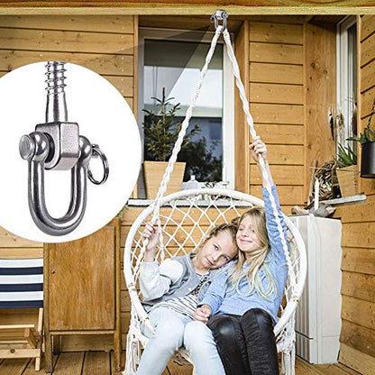 SELEWARE 2 Pack Swing Hangers Swing Set Hooks Stainless Steel Hammock Hooks - color: Stainless 2 Pack Swing Hooks