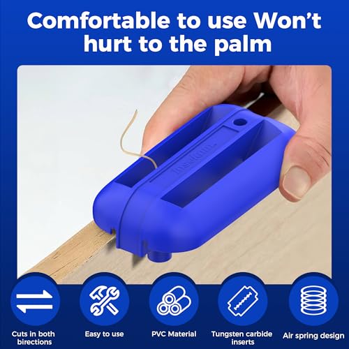 Edge Banding Trimmer,Tungsten Carbide Blades,Manual Woodworking Tool,Blue - color: Blue