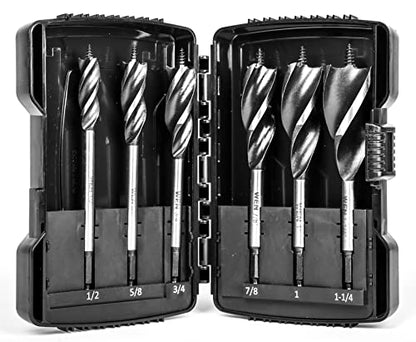 WEN DB613A 6-Piece Tri-Flute Auger Drill Bit Set with Carrying Case - style: Auger Bit Set