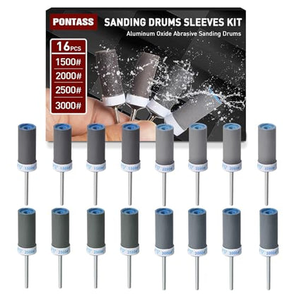 Sanding Drum Sanding Sticks for Dremel Rotary Tool,16PCS 1/8" Shank - style: 1500 2000 2500 3000 Grit
