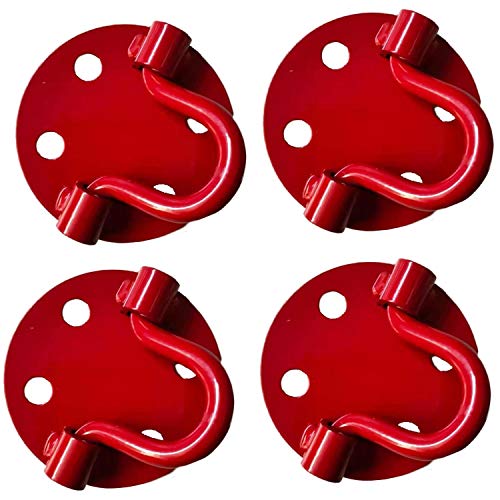 Keyfit Tools Low Profile Anchor Plate (4 Pack) Concrete Deck Patio Trailer Garage Floor Asphalt Driveway Bike Lock Anchor Point Use Your Screws Or Concrete Anchor & Tie Downs Ratchet Straps