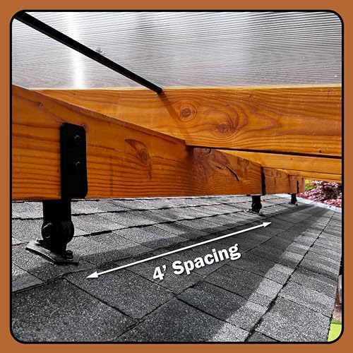 The Official Patio Roof Riser - LO-PRO - Engineered & Code Approved - Made in the USA - Fits Nominal 4X Beams (3.625" Bucket) - Pergola Roof Riser Hardware - size: Nominal (3.625" Bucket)