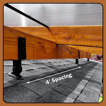 The Official Patio Roof Riser - LO-PRO - Engineered & Code Approved - Made in the USA - Fits Nominal 4X Beams (3.625" Bucket) - Pergola Roof Riser Hardware - size: Nominal (3.625" Bucket)
