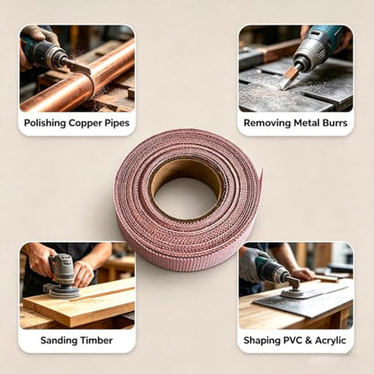 240 Grit Hook & Loop Plumber's Open Mesh Sanding Cloth Roll 1" x 5.5 Yard - size: 240 #
