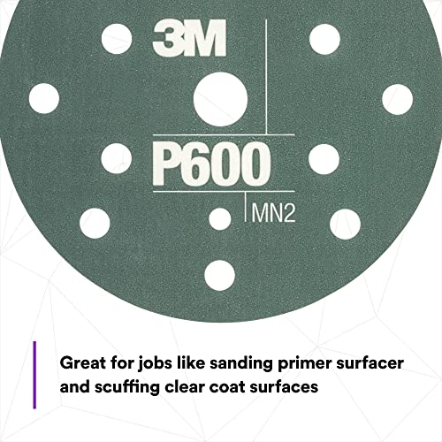AMAPR 3M Hookit Flexible Abrasive Disc 34405, 6 in, 600+ Grade, 25 Pack, Primer Sanding, E-Coat Sanding - color: Gray, style: P600