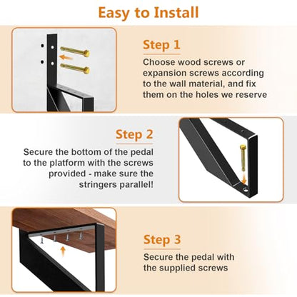 Steel Stair Riser 2 Step, 19.5" H Metal Stair Stringers for Deck - size: 2 Step
