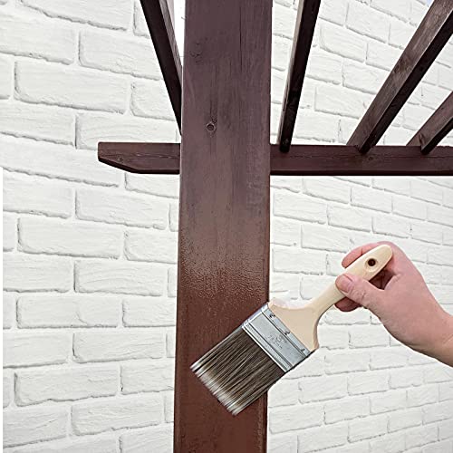 Magimate Double Thick Chip Brush, Wood Handle Straight Flat Stain Brush 3in