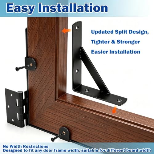 2 Sets Gate Kit Gate Corner Brace Bracket Heavy Duty Anti Sag Gate Frame Kit with a Self-Locking Gate Latch, Gate Kits for Wooden Fence Garden Wooden Driveway Gates,Shed Doors, Corral Gates - size: Fence Gate Kits 2 Set