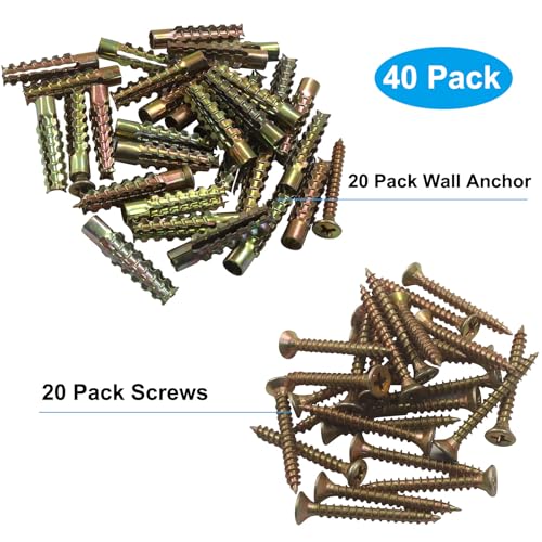 Heavy Duty Hollow Wall Anchors with Screws Kit, 20 Pcs, 6x32mm