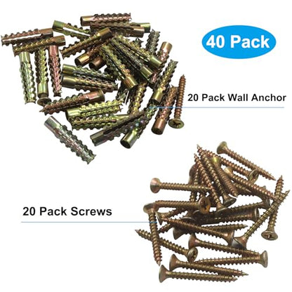 Heavy Duty Hollow Wall Anchors with Screws Kit, 20 Pcs, 6x32mm