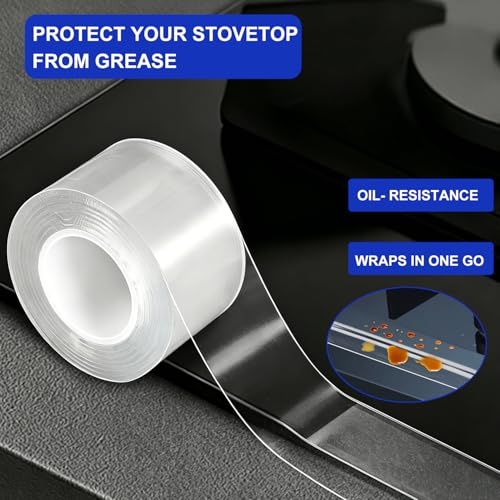 Window Sealing Tape 2 Inch x 33 Ft Transparent Window Insulation Waterproof Nano Draft Isolation Tape Clear Weather Stripping Caulk Tape for Window and Bathroom Shower Glass Side Gaps - style: 2 Inch × 33Ft