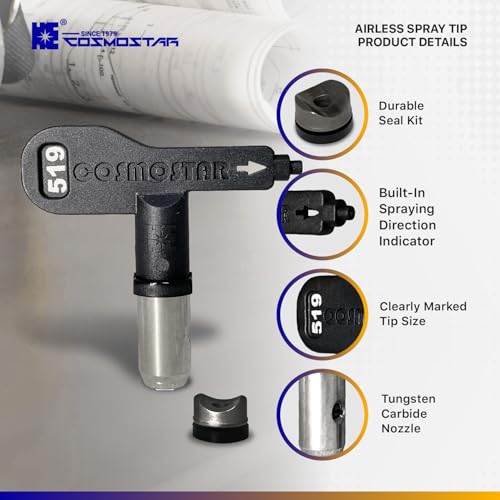 Cosmostar 331 Airless Paint Spray Tip – Reversible, Easy Clean, Compatible with RAC IV & TRU 331 Tip Guard - size: 331