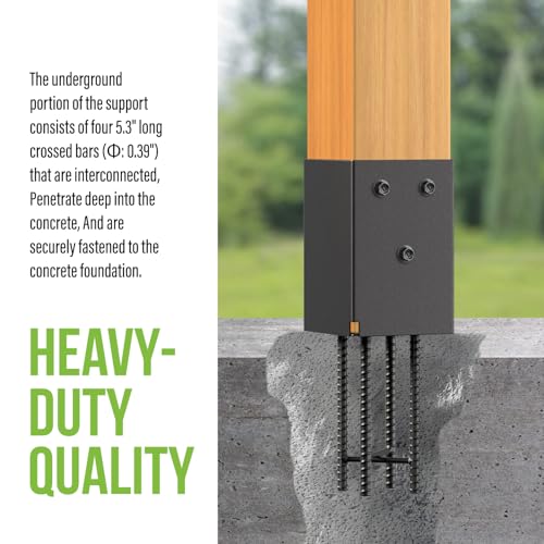 4 Pack 4x4 Metal Post Base Holder Bracket for Concrete Deck (Black) - size: 4IN, style: 4Pcs