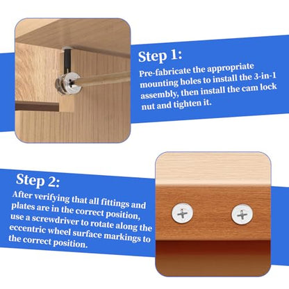 10 Pcs Cam Locks for Furniture, 15x12 mm Furniture Connecter Cam Lock Cabinet Drawer Fastener, Eccentric Locking Nuts Connectors Furnitures Repair Assembly Hardware Parts Fastener for Wardrobe Dresser