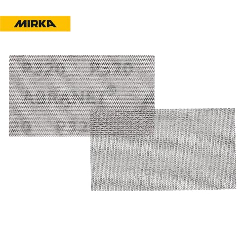 Mirka Abranet 2.75x5 Inch 320 Grit Mesh Sanding Sheets Hook & Loop, 50 Pack - size: Grit 320