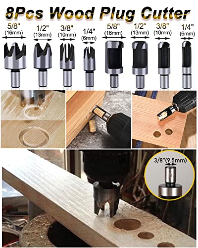 Rocaris 32 Pack Woodworking Chamfer Drilling Tools with Case