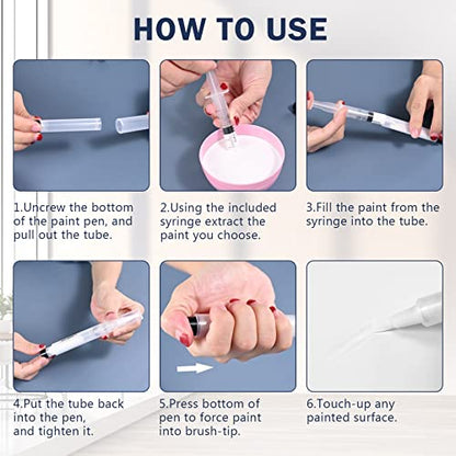 LANBEIDE 5 Refillable Paint Pens for Wall and Furniture Touch-Ups - size: 5 Count (11 pcs kit)