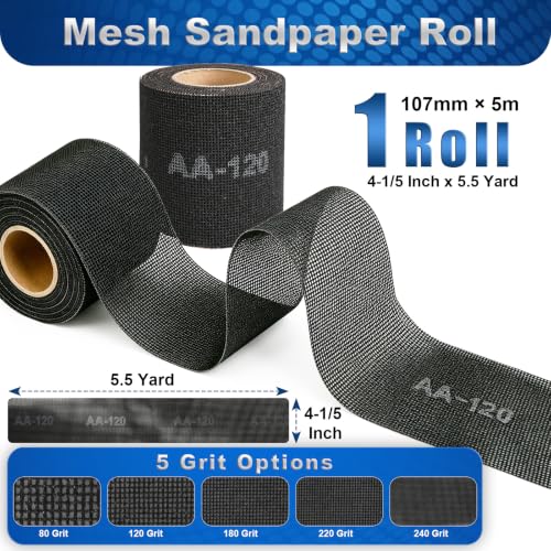 4-1/5" x 5.5 Yard 80 Grit Emery Cloth Roll for Hand and Pole Sander