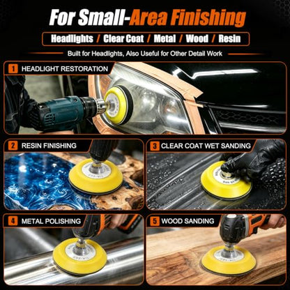 192 PCS 3 Inch Sanding Discs Kit, Drill Sanding Attachment, 60-5000 Grit