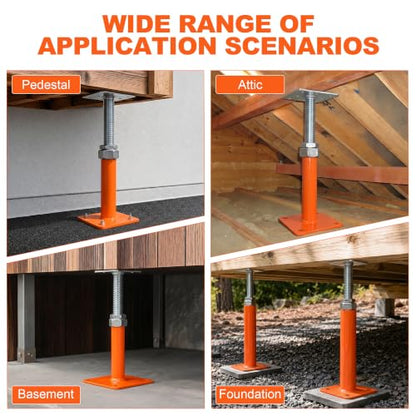House Jack for House Leveing,5"-8" Range Screw Jack for Foundation, 4 Pack - size: 5-8 Inch-4 Pack