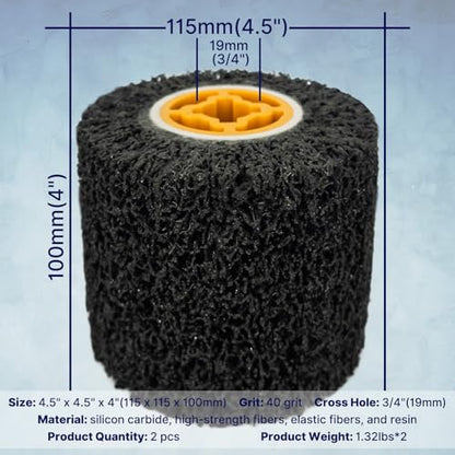 JONAS C 2 Pcs 4.5" x 4" 40 Grit Surface Conditioning Drum - style: 40 grit
