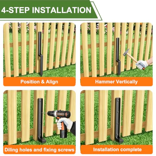 HJZALMI 1PCS Fence Post Repair Kit, Fix Broken 4x4/6x6 Wood Post