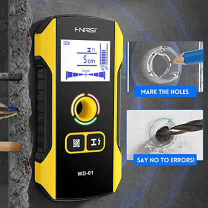 FNIRSI WD-01 6 in 1 Rechargeable Stud Finder Wall Scanner, Positioning Hole - size: WD01