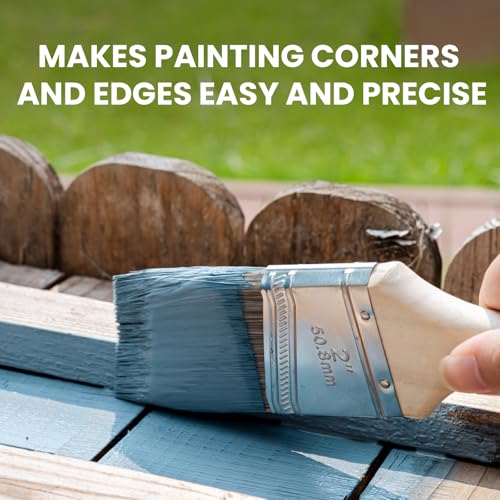 Mister Rui Angled Paint Brush 4 Pieces Set, with Paint Brush Comb Cleaner - size: 4PCS, 2" Short, 2", 2.5", Paint Comb