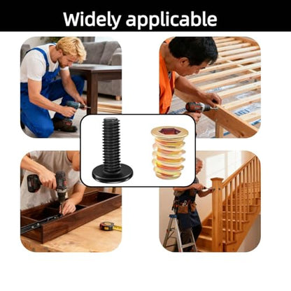 50PCS 1/4"-20x15mm Threaded Inserts for Wood with Bolts Kit - color: Threaded Inserts Bolt 50PCS+20PCS+30PCS