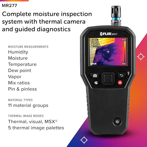 FLIR MR277 Moisture Meter, MSX IR Camera & Hygrometer for Building Inspection - style: MR277