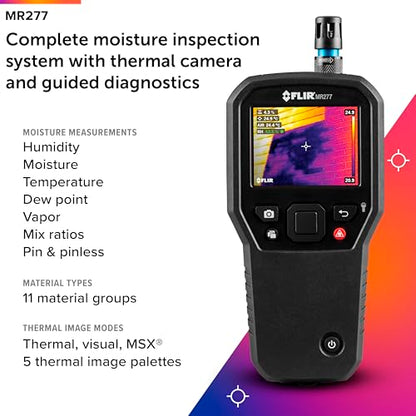 FLIR MR277 Moisture Meter, MSX IR Camera & Hygrometer for Building Inspection - style: MR277