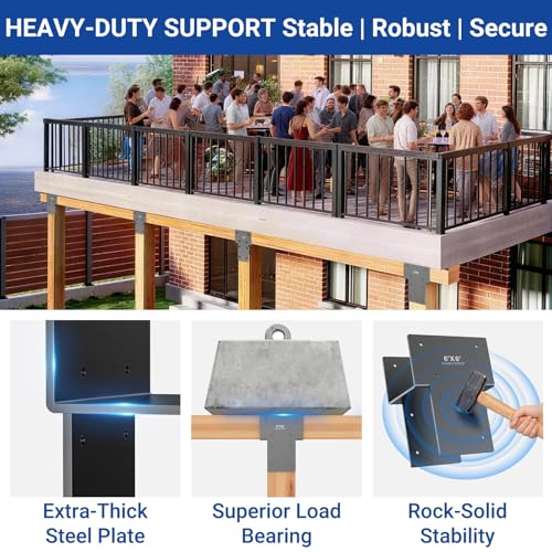 2-Pack 6x6 Post Cap Tie Brackets (Actual 5.5"x5.5"), Ultra-Heavy Duty 3.5mm Stainless Steel Pergola Brackets, Rustproof Post to Beam Connector Hardware for Gazebo, Deck, Patio Construction (Dark Gray) - size: Standard 6X6"(Actual5.5X5.5"）