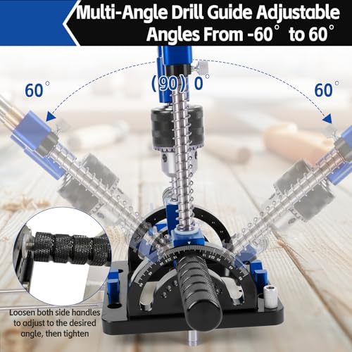 Upgraded Portable Drill Guide with 1/2" Chuck,0°to 90° Multi Angle Drill