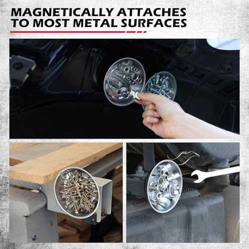 3 Pack Telescoping Magnetic Pickup Tool with Parts Tray, Magnet Stick Extendable up to 41in, Non-Slip Extendable Magnet Pickup Tool with 50lb Pull Force for Nail, Screws & Metal Debris Workshop Garage - style: 50LB Stick with Dual 4" Trays