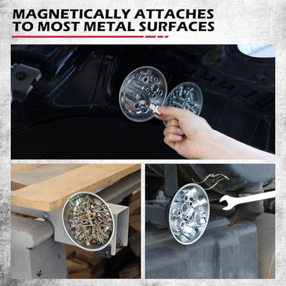3 Pack Telescoping Magnetic Pickup Tool with Parts Tray, Magnet Stick Extendable up to 41in, Non-Slip Extendable Magnet Pickup Tool with 50lb Pull Force for Nail, Screws & Metal Debris Workshop Garage - style: 50LB Stick with Dual 4" Trays