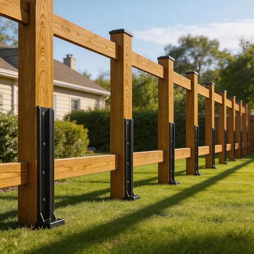 6Pcs Fence Post Repair Kit, Quick Fix Wobbly/Tilted Wooden Fences
