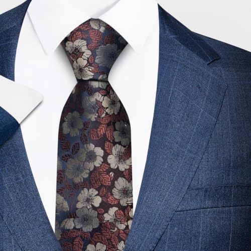 joy alice Tie For Men 6 PCS Necktie Woven Jacquard Neck Ties Set Neck Ties - color: Brown Gold