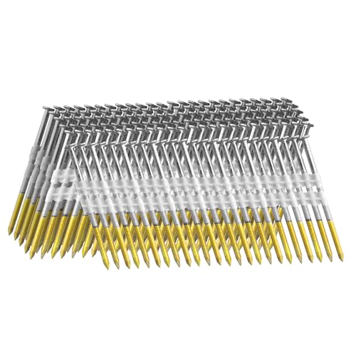 HDG 21 Degree Framing Nails Ring Shank 3-1/2" x .131" 1000 PCS - size: 3-1/2"-1000 PCS Ring