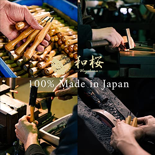 Wazakura 3PCS Bonsai Chisel Kit with Round Gouge, Single Bevel Skewed