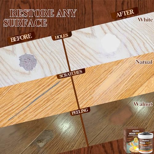 Wadities Black Wood Filler, Black Wood Putty, Paintable Stainable Wood Repair Putty, 9.87 Ounce Wood Furniture Repair kit, Quickly Repair Wood Cracks and Holes on Wooden Floor Furniture (Black) - color: Black