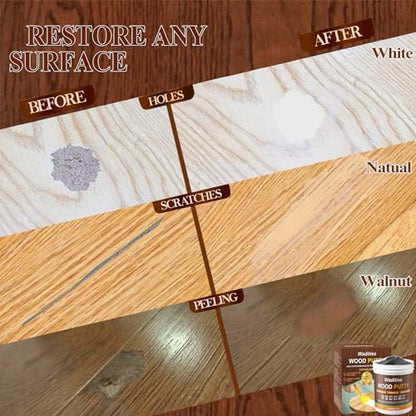 Wadities Black Wood Filler, Black Wood Putty, Paintable Stainable Wood Repair Putty, 9.87 Ounce Wood Furniture Repair kit, Quickly Repair Wood Cracks and Holes on Wooden Floor Furniture (Black) - color: Black
