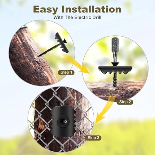 Fence Nail Fixture,Black,1-5/8", 50 pcs - color: Black, size: 1-5/8"