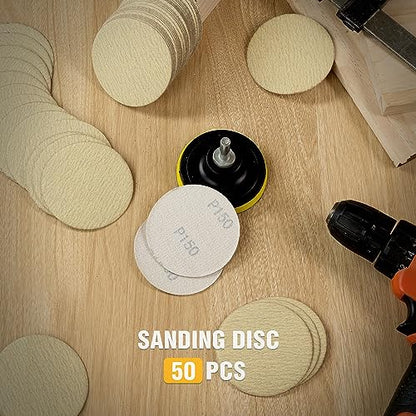 S SATC 50PCS 3 Inch Hook and Loop Sanding Disc 150 Grit Sanding Discs for Random Orbital Sander Aluminum Oxide Sandpaper Discs for Woodworking Automotive Metal - style: 150Grit 50 pack