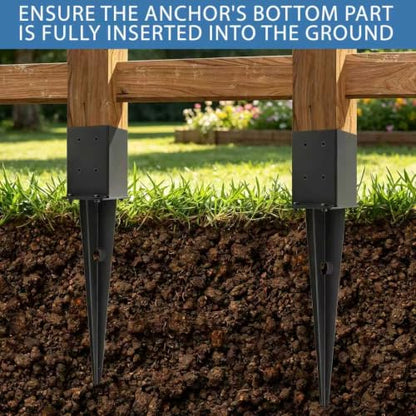 2 Pcs 22" 4"x 4‘’ Fence Post Anchor Ground Spike(Fit3.6"x 3.6")Post