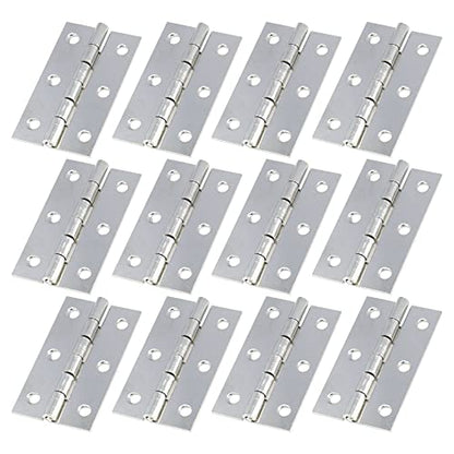 Antrader Folding Butt Hinge 2-inch Long Silver Tone 12pcs - color: Silver, size: 2" x 1.1", 12pcs