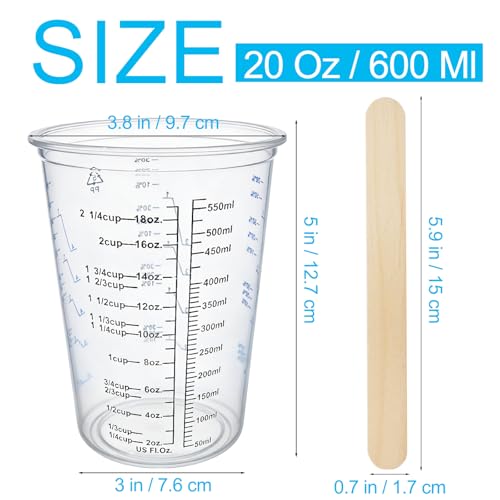 50 Pack Epoxy Mixing Cups 20 oz (600 ml)